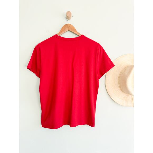Madewell | NWOT Cotton Perfect Crewneck Tee in Ruby Red | Sz M - Picture 7 of 7